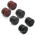 Customized 10mm Black Wood Magnetic Fake Plugs